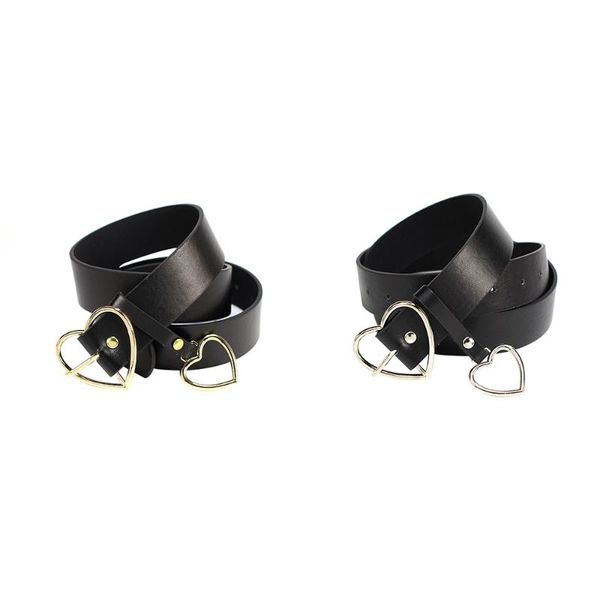 

2019 new women belt fashion pu leather metal heart pin buckle belt party dress decor female waistband women size 105 cm, Black;brown