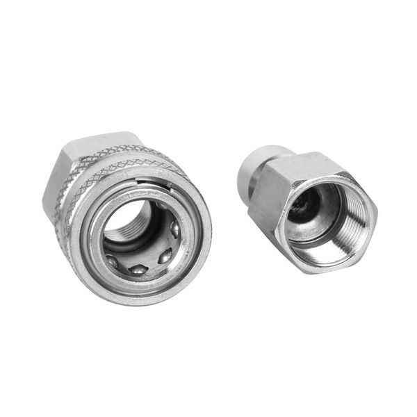 

stainless steel pressure washer adapter set g3/8 inch female quick connect plug and socket for attach a hose to the water pumps