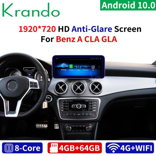 

krando android 10.0 10.25'' 4+64gb car dvd radio dvd navigation for mercedes benz a w176 cla c117 gla x156 2012-2020