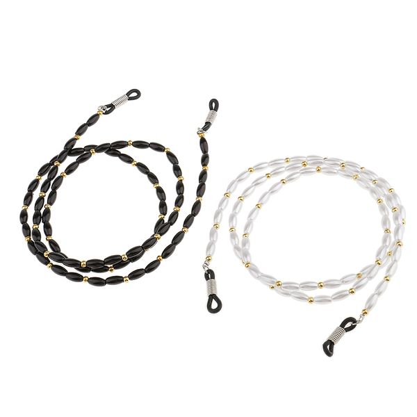 

2 pieces fashion sport sunglasses reading glasses spectacles eyeglass holder chain necklace neck strap lanyard - anti slip / acrylic