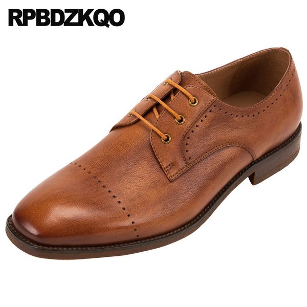 

brand italy brown oxfords famous european men italian lace up real leather party square toe wedding rubber sole dress shoes, Black