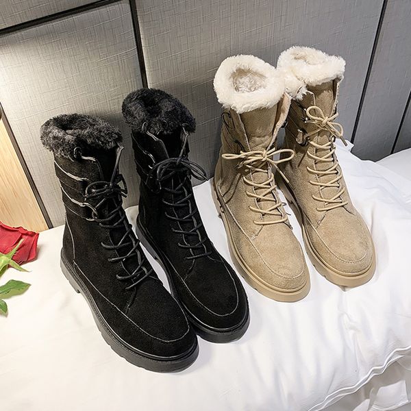 

women's rubber boots shoes woman winter shoes australia low heels booties booties ladies round toe lace up boots-women rain, Black