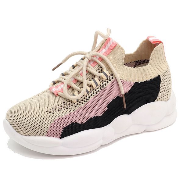 

mesh breathable women running shoes slip-on damping sport platform sneakers athletic jogging light lace-up shoes female sneakers
