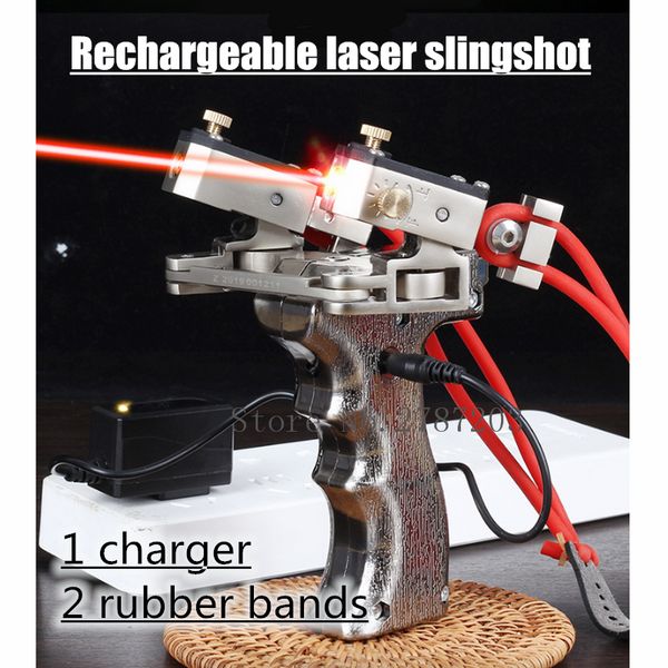 2020 vendita calda fionda laser rosso in metallo di alta qualità caccia all'aperto competizione di fionda da pesca ad alta precisione