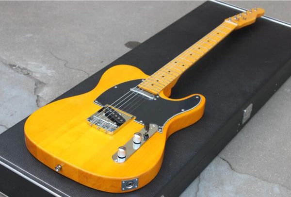 

New cu tom hop deluxe maple teleca ter butter cotch blonde natural tele electric guitar 1952 american maple neck dot inlay in tock