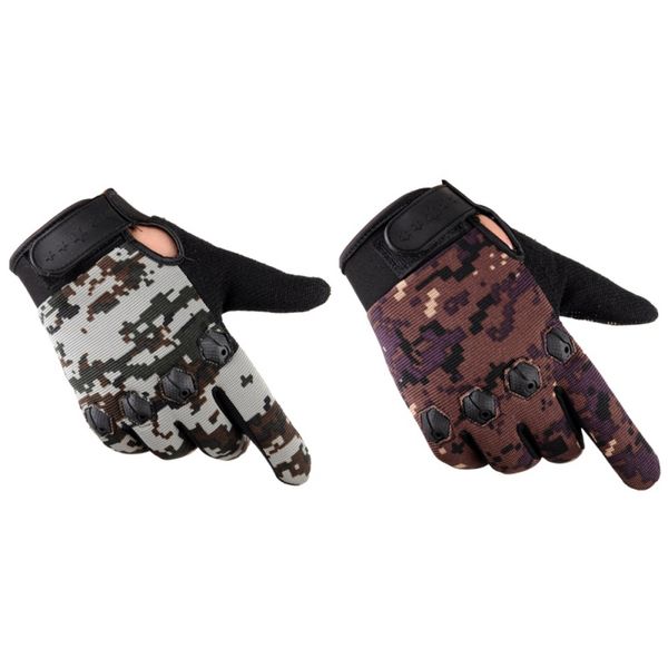 

tactical training gloves full finger fishing gloves anti-slip rubber mittens hunting camping cycling camouflage outdoor sport m, Black