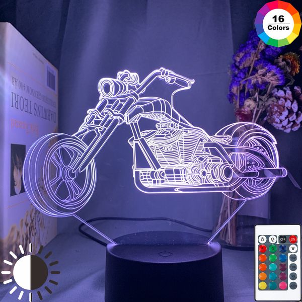 

3d illusion lamp motocycle nightlight for child bedroom decor color changing atmosphere event prize led night light motocycle