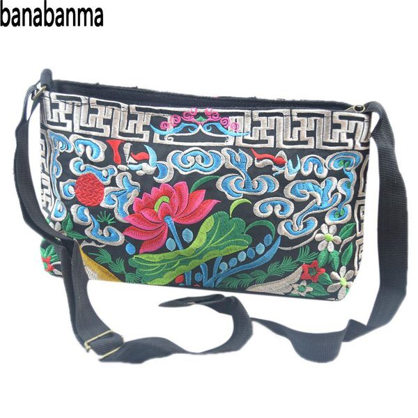 

banabanma women ethnic style embroidery pattern satchel handbag single shoulder oblique cross bag embroidery bags for women zk40
