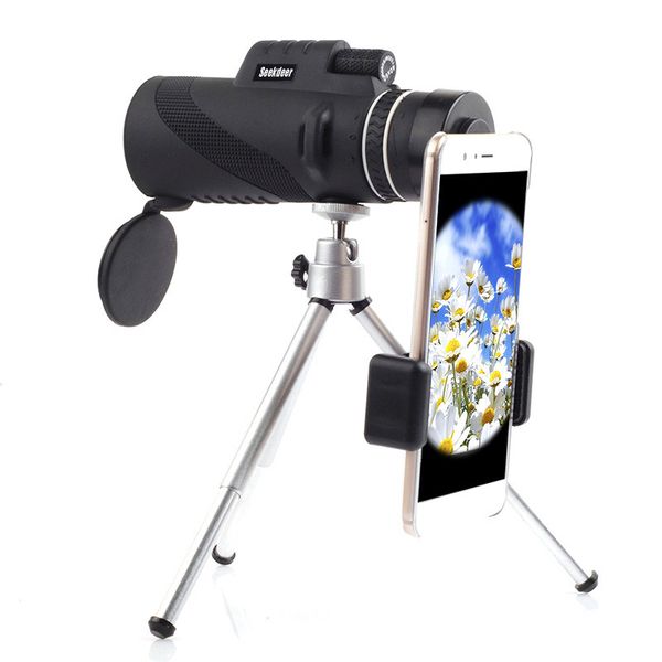 

portable 40*60 high definition monocular telescope night vision hd professional hunting zoom waterproof tripod phone clip holder