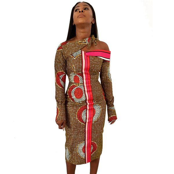 

irregular print womens designer dresses fashion irregular collar panelled womens designer dresses casual womens clothing, Black;gray