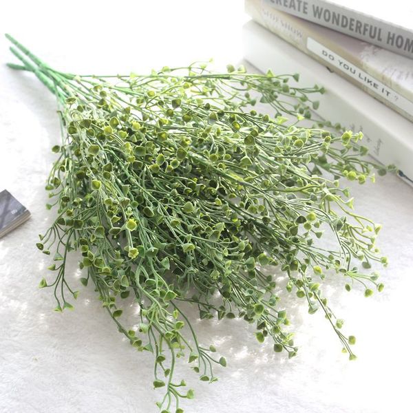 

1pcs artificial shell grass home wall mount decoration wedding wall plant fake flower horseshoe grass green plant