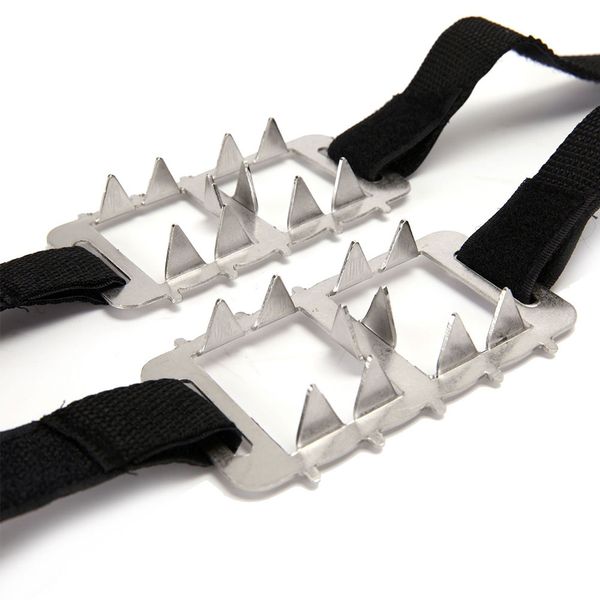 

men women climbing adults children winter anti slip traction hiking shoe grippers spikes crampons cleats universal ice snow, Black;blue