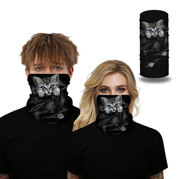 

hiking scarf face mask multifunctional headwear fishing hiking outdoor fish bandana anti-uv cycling magic bandana, Black
