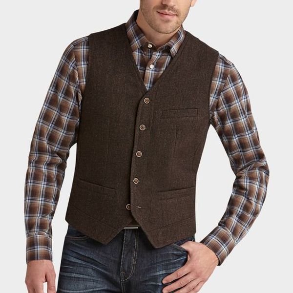 

dark brown beach groom vests 2019 slim fit with pockets wedding waistcoat men vest for wedding party, Black