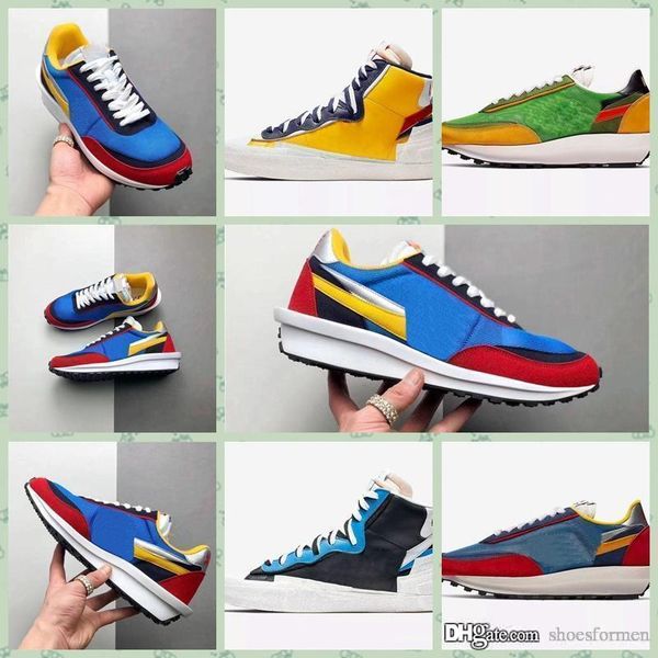 

nldwf2 2018 аутентичные sacai х mids blazer с dunk желтый varsity кукурузный midsnight синий баскетбольные ботинки спорта кроссовки