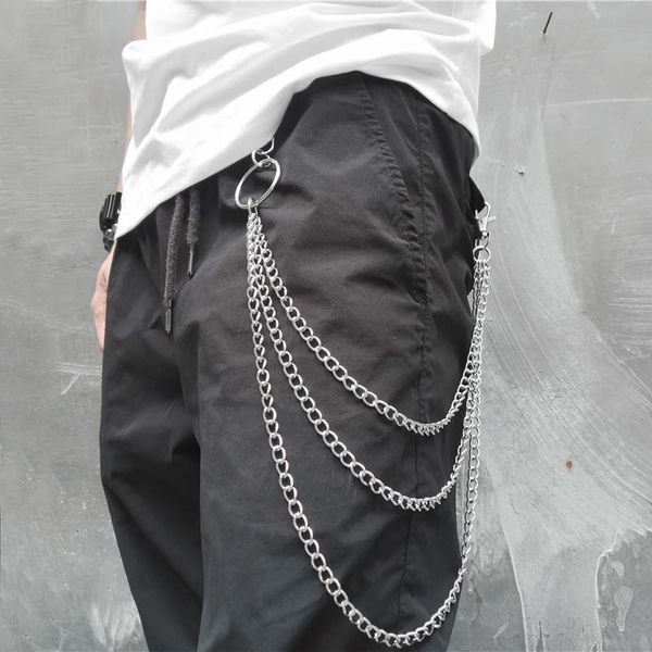 

sale hiphop street big ring pendant key chain rock punk trousers hipster key chains pant jean keychain accessories, Silver