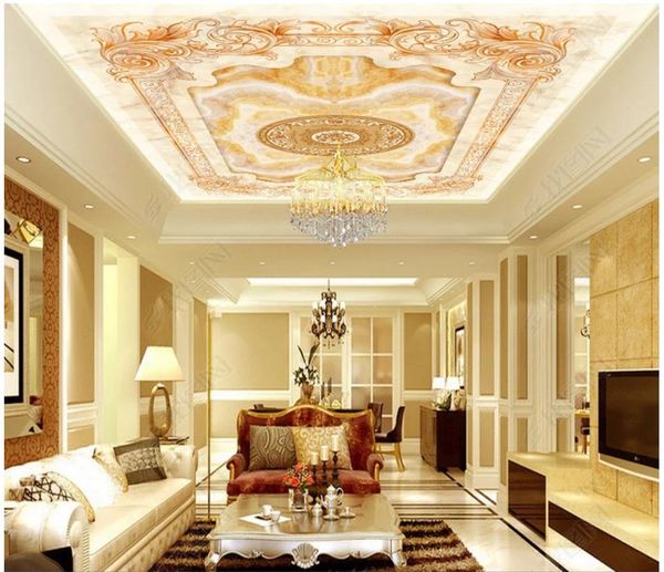 

customized large 3d p wallpaper 3d ceiling murals wallpaper classic european pattern marble zenith ceiling mural background wall