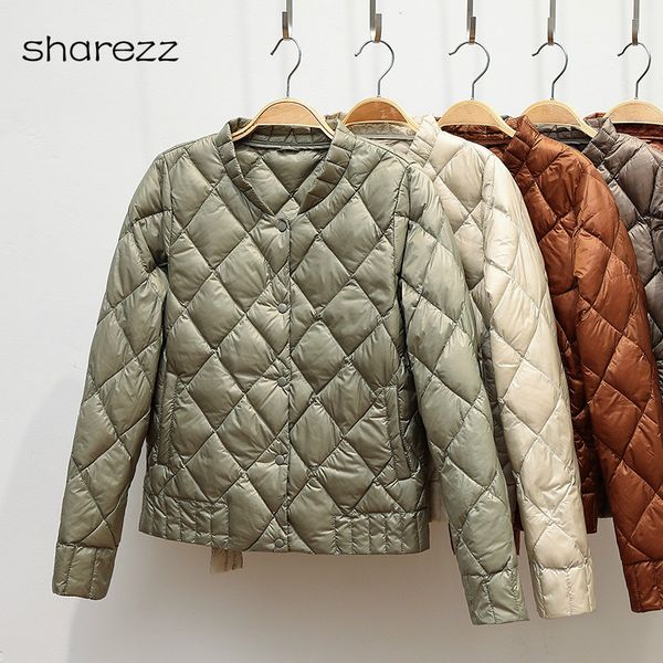 

2019 new ultra light white duck down 90% jackets autumn winter women plus size 3xl o neck coat slim short warm down coats, Black