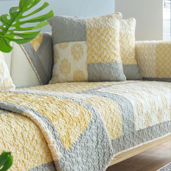 Goods In Stock New Pattern Wash Cotton Spelling Cloth Sofa Pad