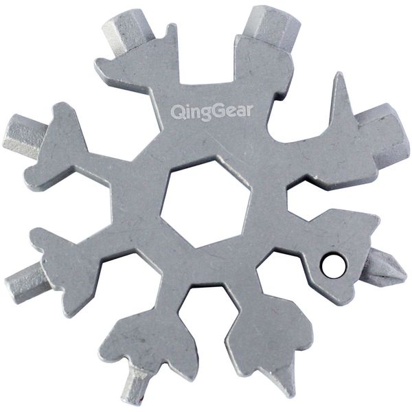 QingGear 19 in 1 Chiave a Forma di Fiocco di Neve Multi-Tool Card Cacciavite a Croce Piatto Portatile Attrezzo da Esterno Compatto