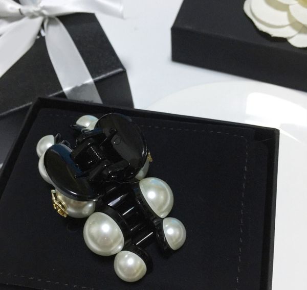 

357 7cm fashion pearl hairpin claw clamp one word clip side clip headgear ornaments counter gift 4pcs/lot, Slivery;golden