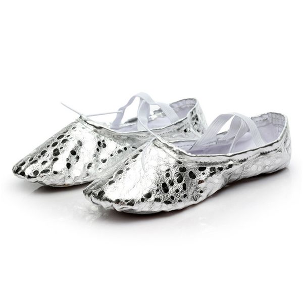 

ushine new style professional silver body-shaping training yoga slippers shoes gym belly ballet dance shoes children girls woman