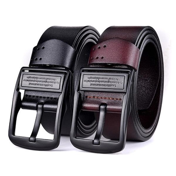 

fashion designer belts luxury men belt needle buckle genuine leather belts male strap jeans 02, Black;brown