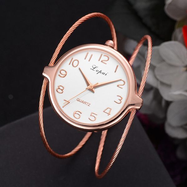 

lvpai women dress watches women bracelet watch rose gold creative fine strap watches fashion luxury quartz watch lp353, Slivery;brown