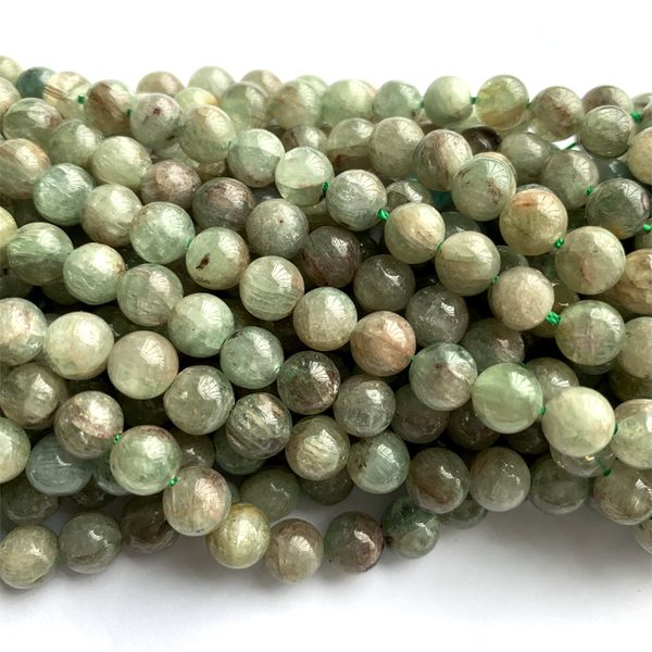 

natural genuine green kyanite round necklaces or bracelets beads 15.5" 06326, Crystal