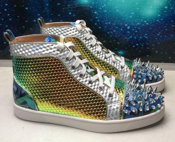 

2019 роскошный новый зеленый liuding блестки high-top повседневная красная нижняя обувь мужские кроссовки обувь с шипами досуг мода партия 3, Black