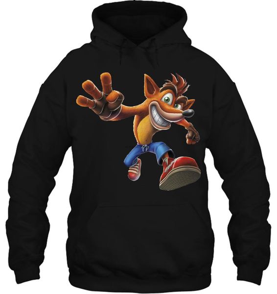 

men hoodie crash bandicoot tee 2 sides white new size s to 3xl women streetwear, Black