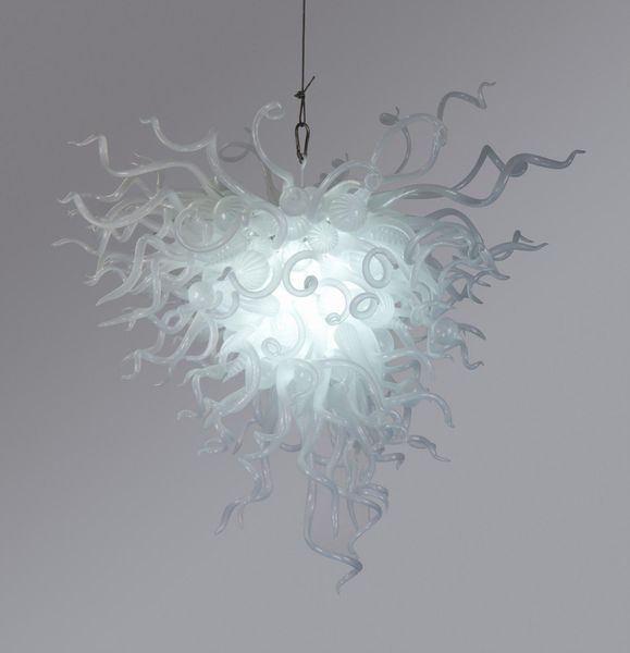 

white art glass light chandelier with led bulbs