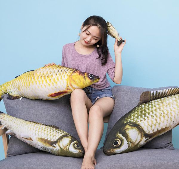 2019 3d Simulation Animal Fish Plush Toy Pillow Giant Carp Arowana