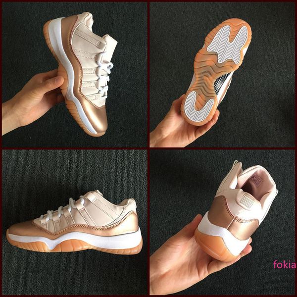 

11 low gs rose gold metallic бронзовые женщины баскетбол обувь xi спортивные тренажеры кроссовки обувь размер 36-40