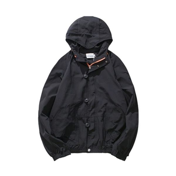 

new spring autumn bomber hooded jacket men casual patchwork windbreaker jackets male outwear zipper japanese retro coat 50jk028, Black;brown
