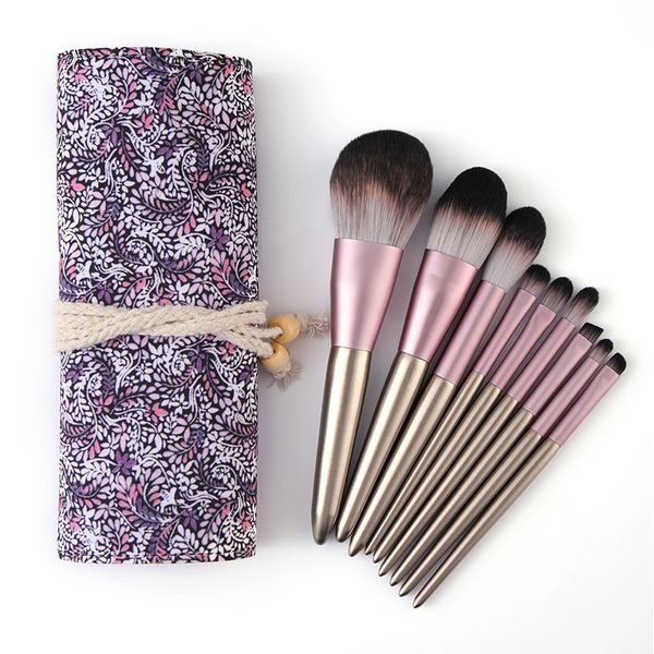 

grape makeup brushes 9pcs powder foundation kabuki blush eye shadow brush full set beauty tool ing