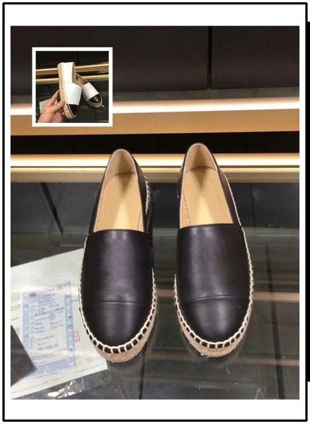 

espadrilles genuine leather thick soles canvas shoes women's platform shoes fashion flats shoes plus0, Black