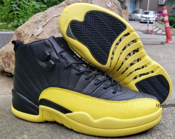 

2019 new arrive jumpman xii 12 black yellow bumblebee basketball shoes mens women 12s sports sneakers size 40-46