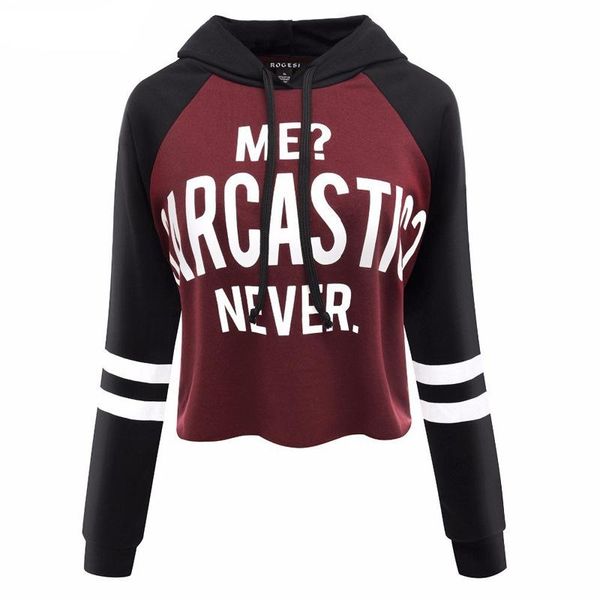 

fashion hooded sweatshirt women letter printed crop hoodie spring sweatshirt female pullover hoody ladies harajuku, Black