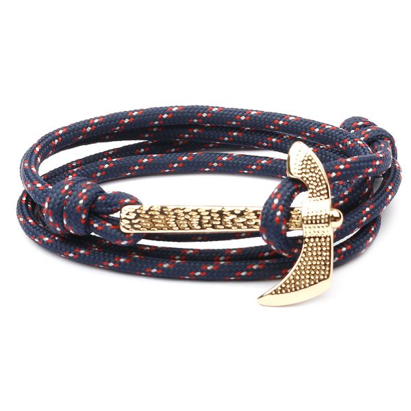 

мода ювелирные изделия дизайнер нейлоновая веревка браслеты мужчины женщины роскошный шарм золотой топор браслеты магнит человек браслеты 32, Golden;silver