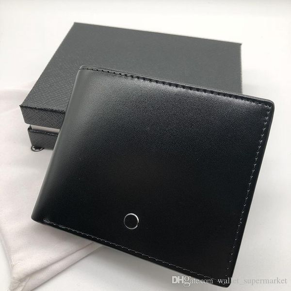 

Luxury Men's Black Leather Wallet Designer Wallet Hot Sale Credit Card Holder Wallet Photo Card Set Card Pack Free Shipping & Box