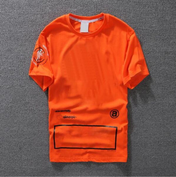 

2020 casual t-shirt mens clothing summer mens shirt black white orange asian size s-xxl cotton blend crew neck short sleeve cartoon print0.0, White;black