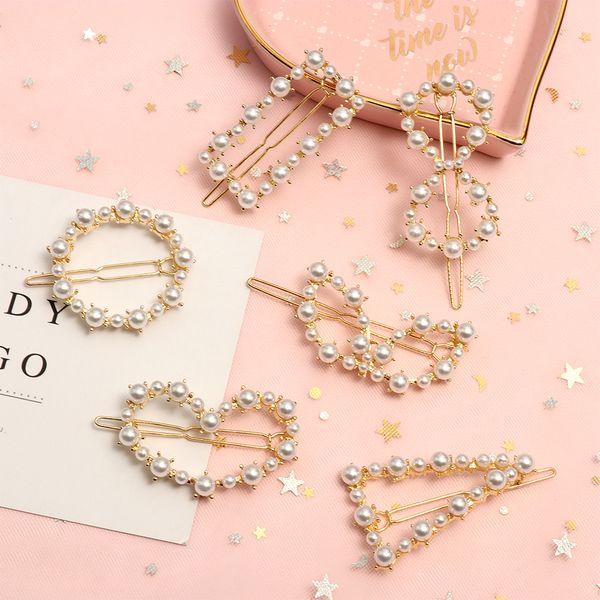 

fashion metal pearls hair clip for women hair accessories hairpins lady simple pin barrette headwear styling tool