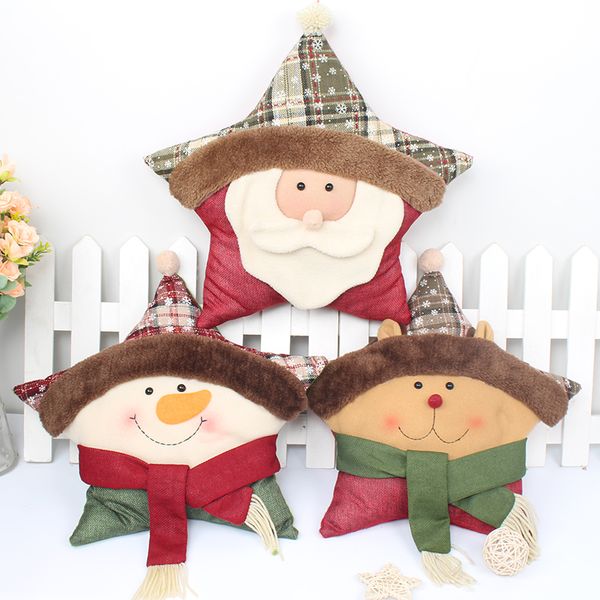 

christmas snowman star pillow art soft thick pure colorful decorative office chair pad star type pillow sofa seat yoga