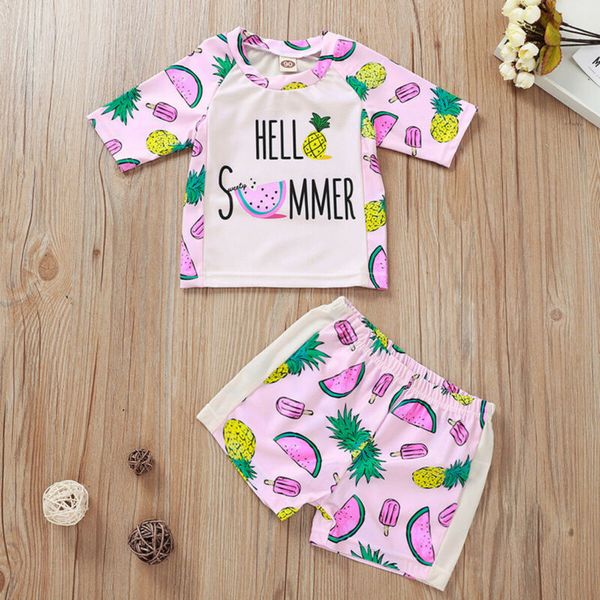 

cute kids baby's girls swimwear swimsuit bathing bikini beach +shorts summer 2pcs outfits set, Black