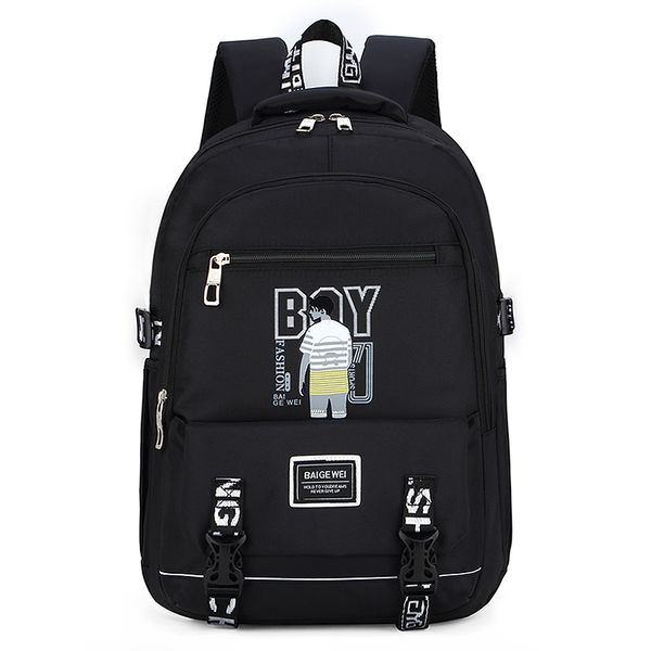 

Hot selling European and American men's backpack fashion waterproof nylon fabric printed campus student bag outdoor travel backpack