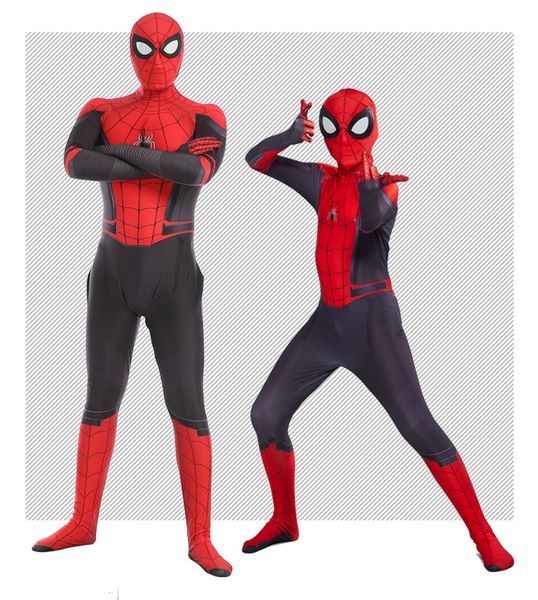 

2020 halloween kids spider man far from home peter parker cosplay costume zentai spiderman superhero bodysuit suit jumpsuits