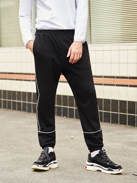 

pioneer camp 2019 new sweat pants men brand clothing fashion spring trousers male black dark blue azz901034