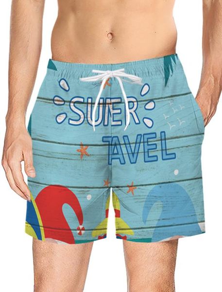

coconut tree gnome sand beach retro summer men's sports casual shorts quick-dry swimming shorts trunks, White;black