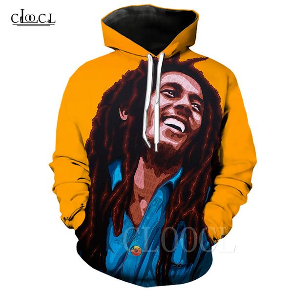 

reggae creator bob marley hoodie 3d печати смешные hooded coat толстовка мужчины женщины одежда с длинным рукавом пары пуловеры, Black